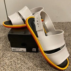 Melissa Women's Carbon Double Strap Sandals - White Contrast - Women Size 9